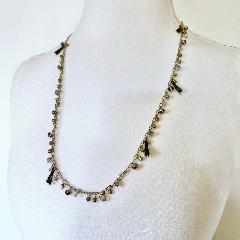 mixed media long necklace